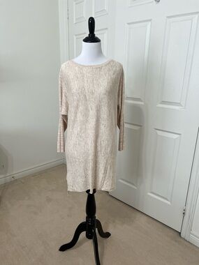 Vintage Adrienne Vittadini Cream Knit Tunic / Shift Dress